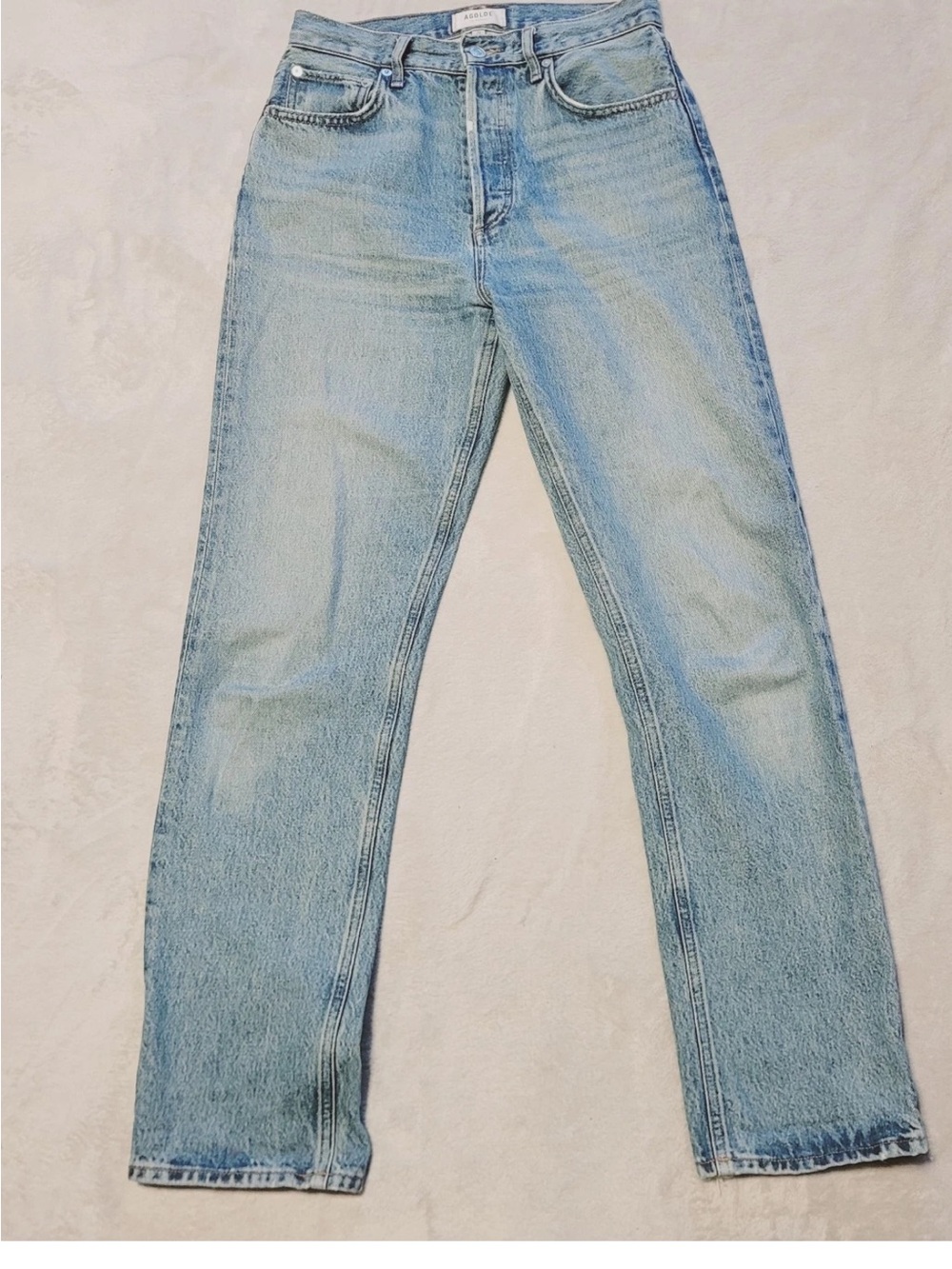 Agolde Light Blue Straight Jeans for Women